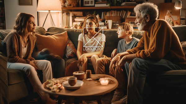 family meeting in living room