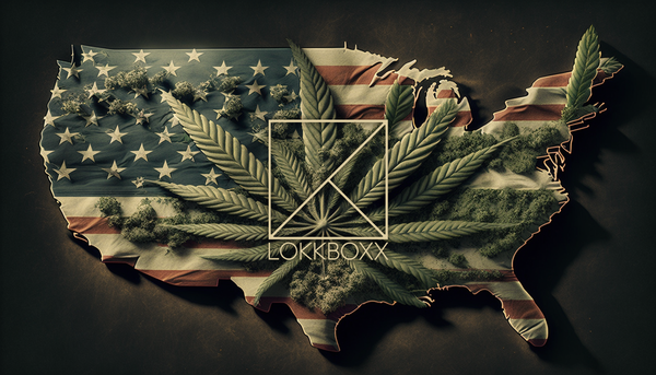 Map of America Cannabis leaf juxtaposed